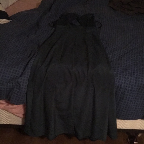 Silky forest green dress,corset waist,zip up - Picture 2 of 2